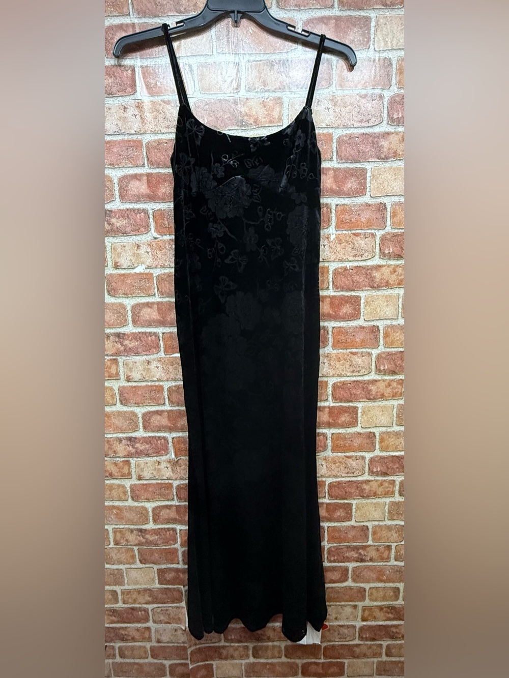 Cider black burnout velvet 90’s inspired maxi slip dress with adjustable straps